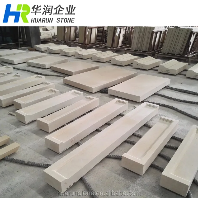 Portuguese Gascogne Beige Limestone Window Surround, Window Casing, Limestone Border