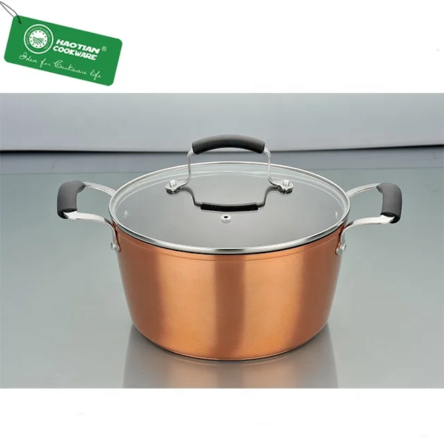 Aluminum forged copper cookware set with Silicone Stainless Steel handle