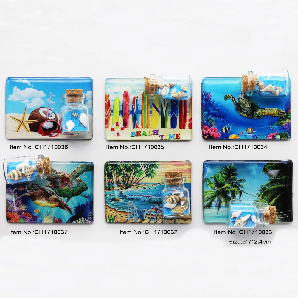 mini bottle tourist souvenir magnet beach fridge magnet