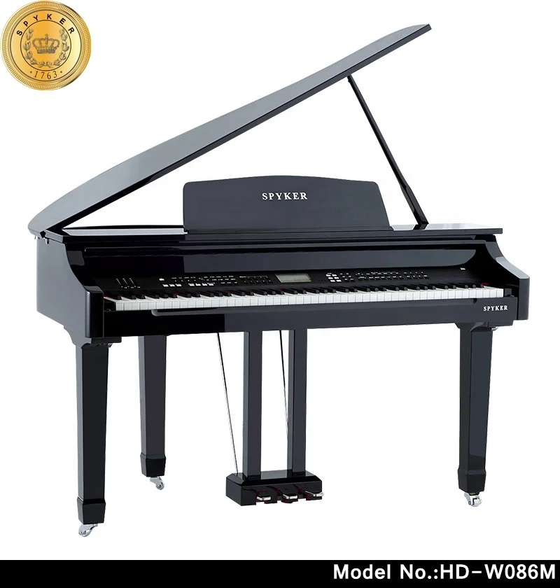 mini piano ! 88 keys grand piano black polish with  bluetooth function (HD-W086M)