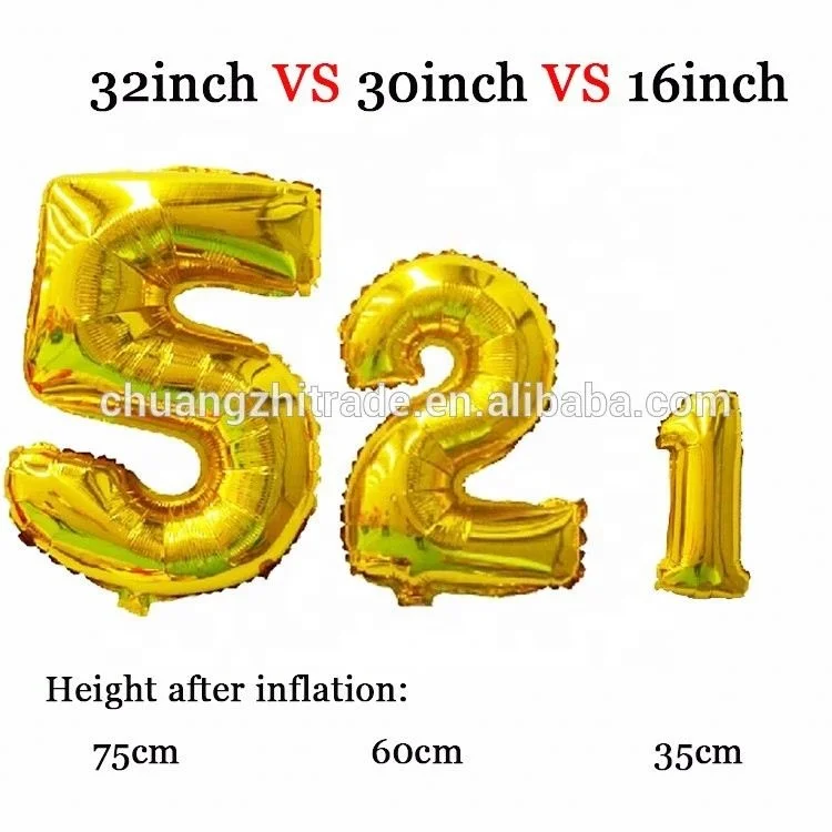 Alibaba china market event party supplies party decoration wedding inflatable numbers ballon helium balloons number 16 inch