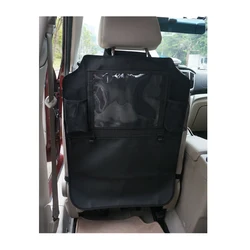 Twin pack free tissue box new car back seat organizers with mesh pocket and iPad pocket car kick mat