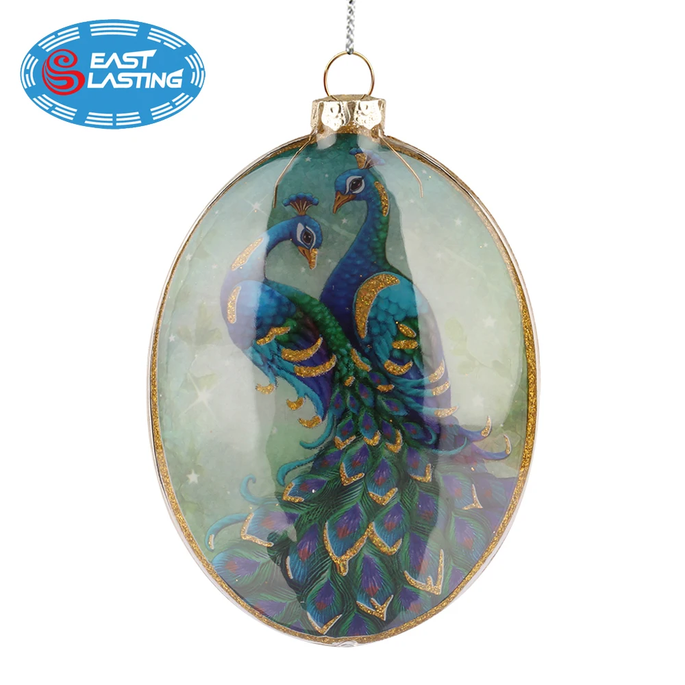 
Manufacturer custom peacock Christmas ornament ball craft supplies 