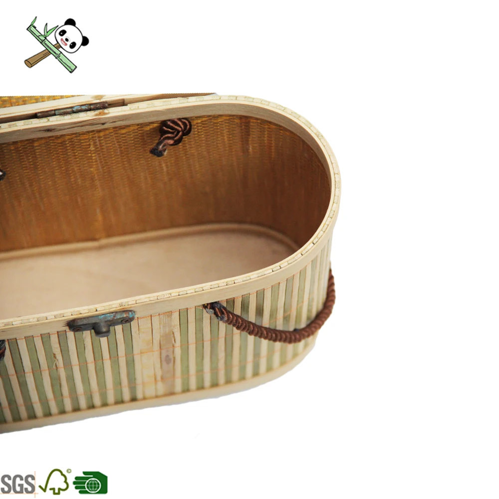 Bamboo gift box Natural color Classic round Bamboo Tea box,bamboo food container