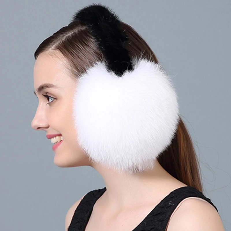 
CX-A-71A New Products Luxury Fur Ear Warmer Winter Female Fox Fur Earmuffs 
