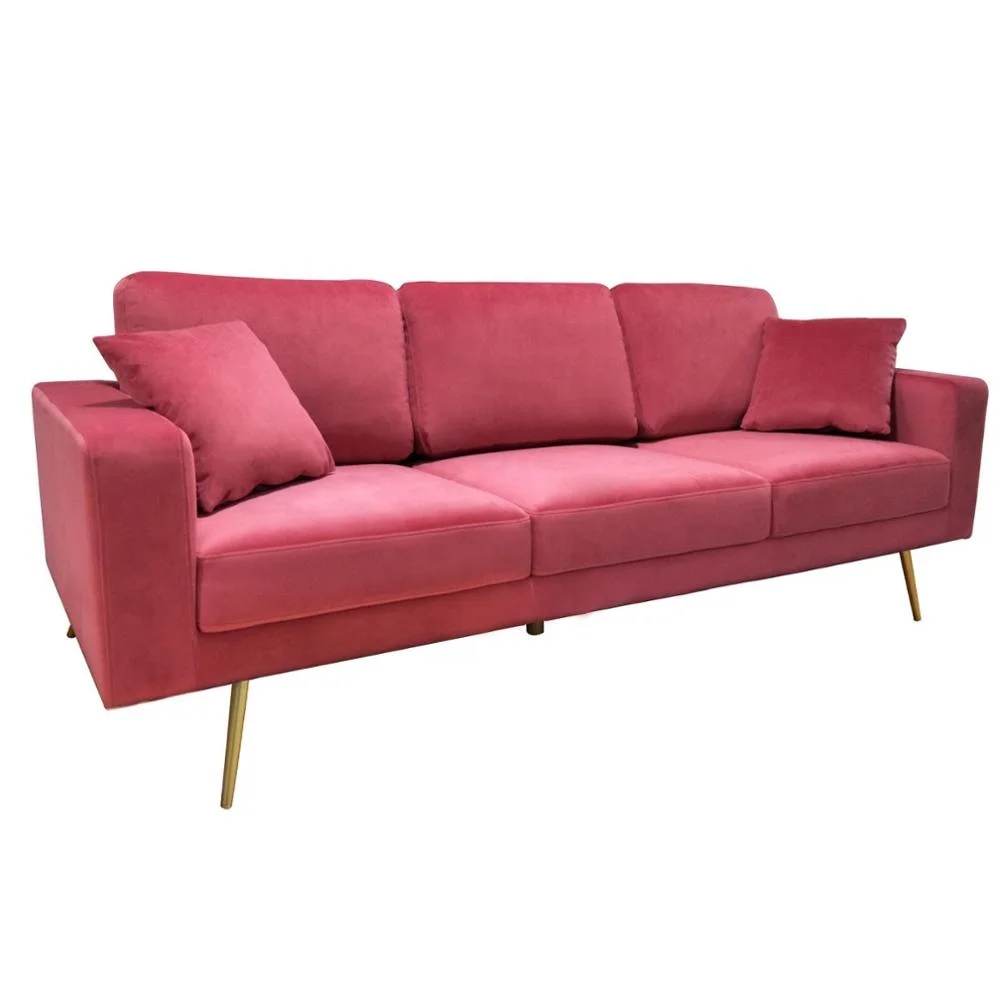 Modern Hotel Upholstery Velvet Sofa Luxury Living Room Furniture home Sofa Three seats Chesterfield Sofa