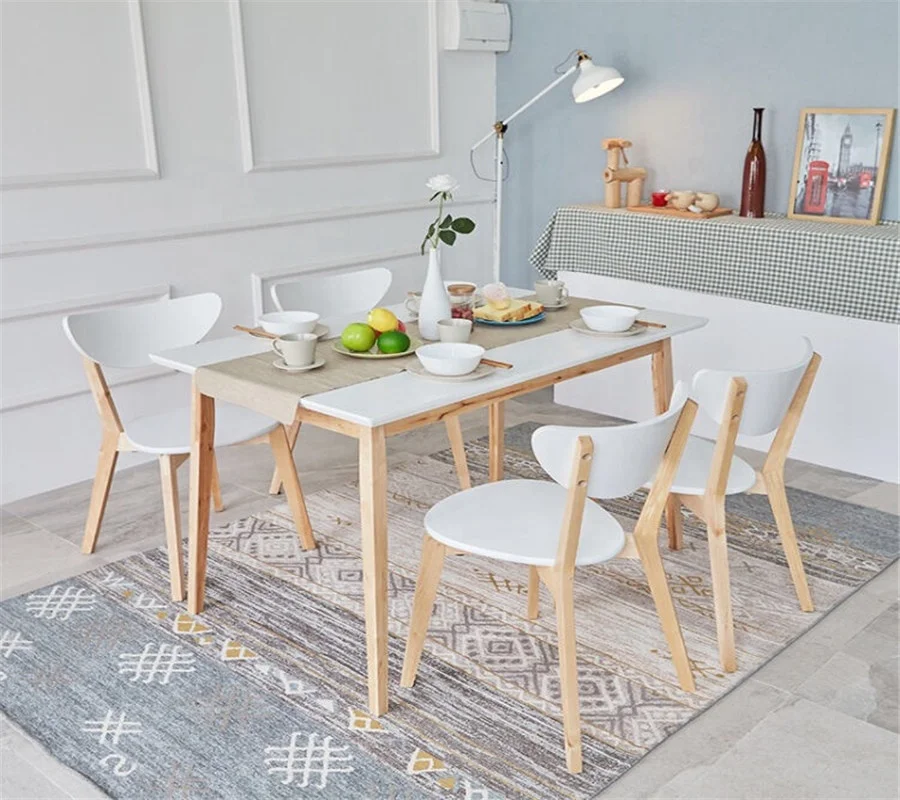 Лидер продаж, обеденный стол и стул из белого дерева с 4 ножками (HX-8DN022)