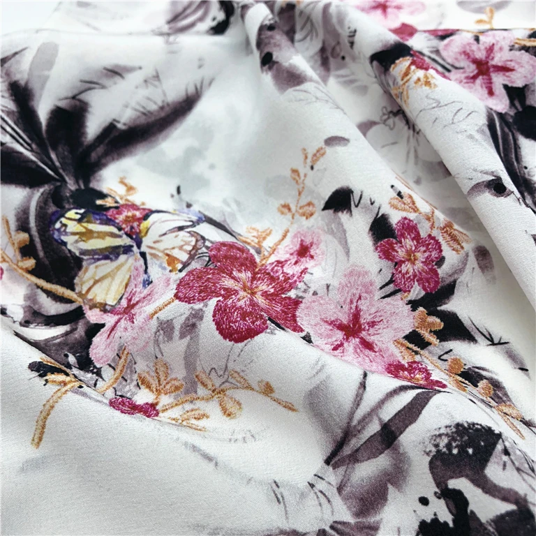 Top selling best quality cheap price factory direct digital printed raw sari wild silk fabric for sale