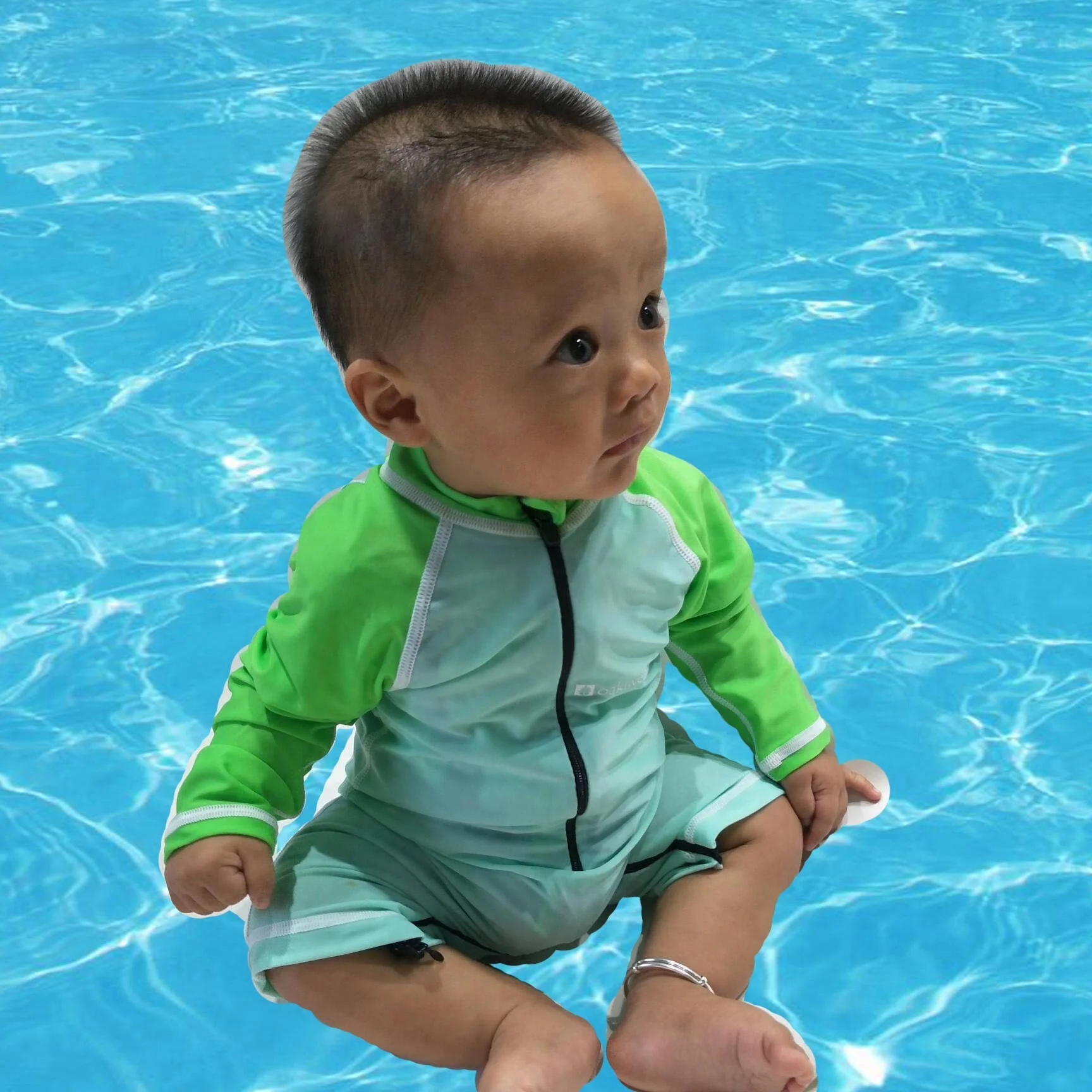 3-12Y Baby Girls Swimsuits 2 PCS UV+50 Long Sleeve Swimwear