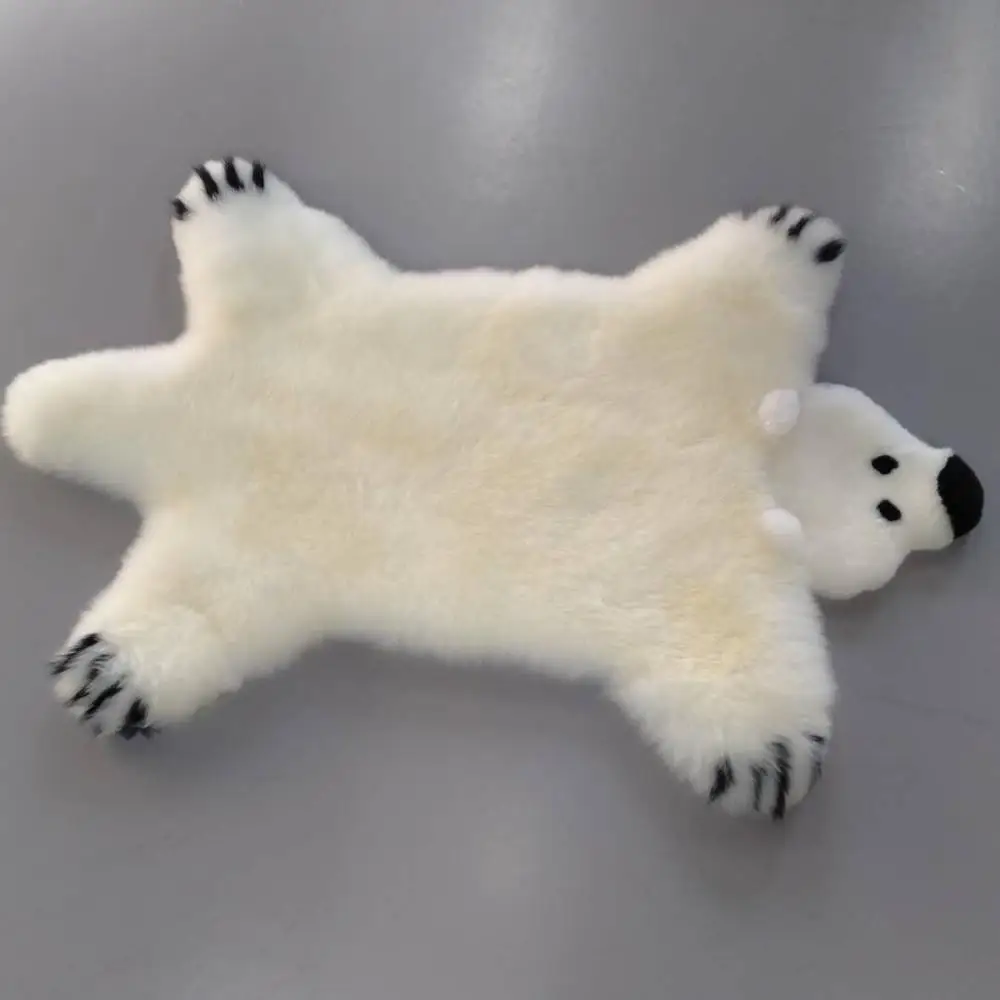 Polar Bear sheepskin Rug White Shag Bear Design leather area rugs