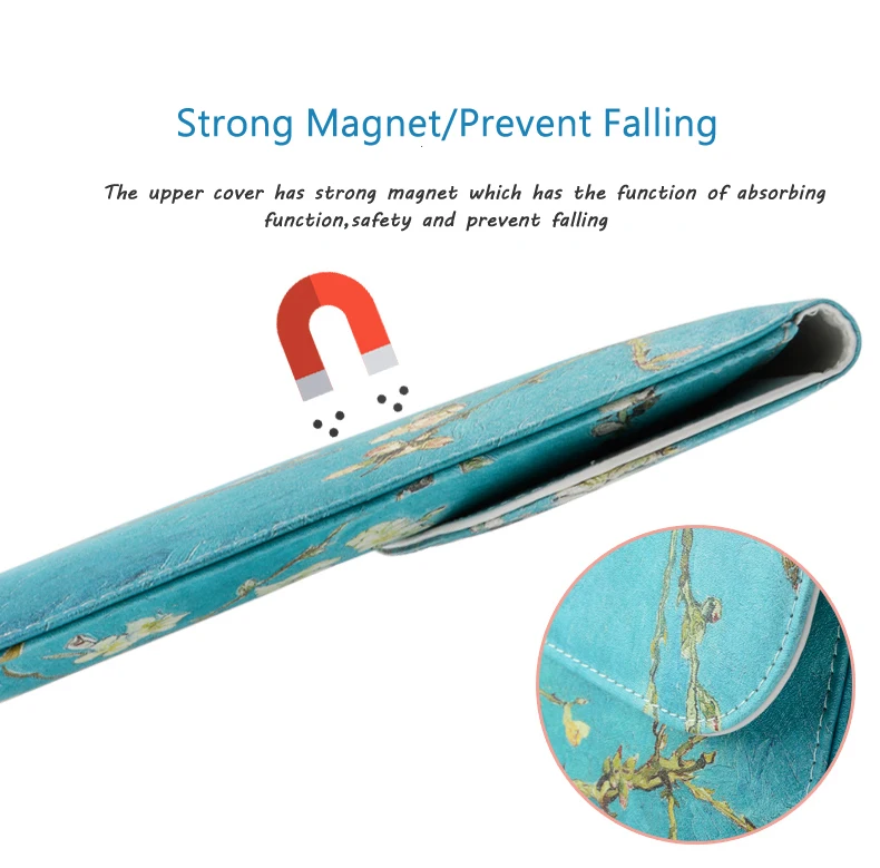 Printed Laptop Sleeve Bag Compatible For 13-13.3 inch MacBook Pro/Air - PU Leather With 360 Protective Case