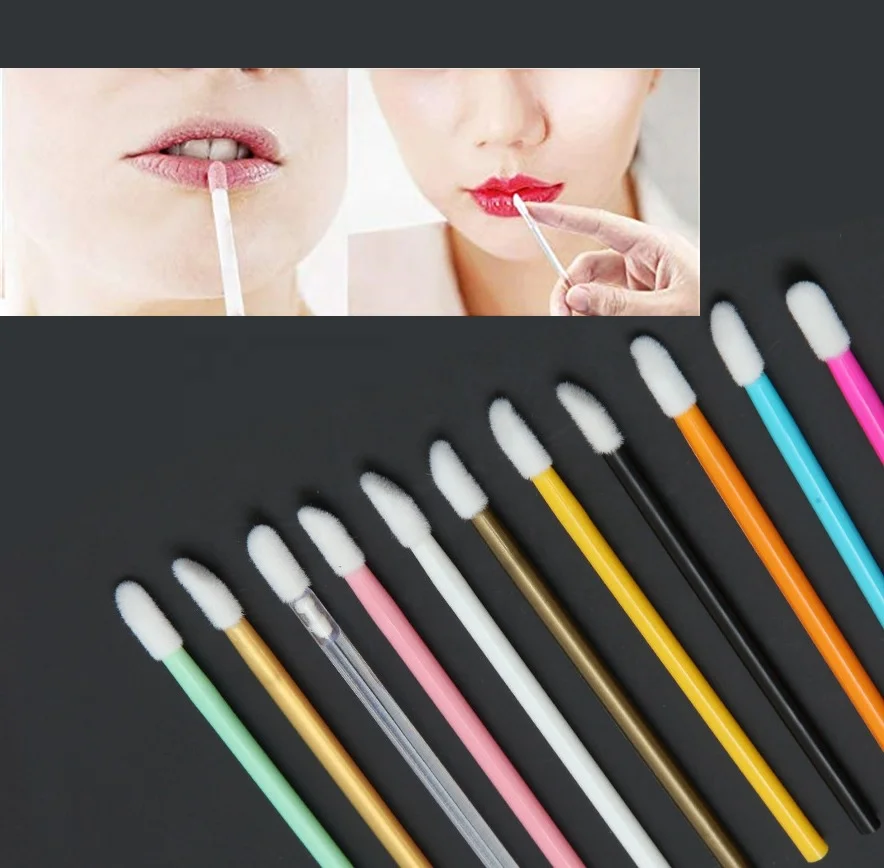 Cheap Colorful Handle Makeup Applicator Golss Tube Disposable Lip Brush