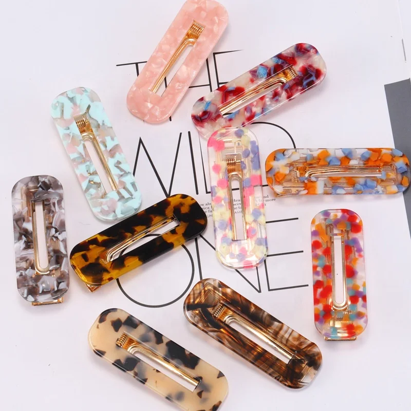 
Ins Vintage Marble Women Acetate Hair Clip Girls Clamps Accessories Acetate Hair Clip 