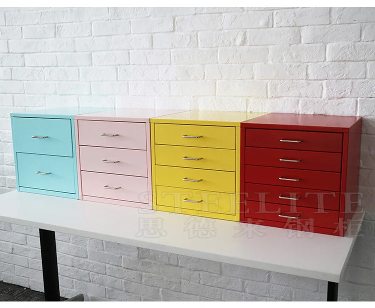 Hardware storage cabinet metal 2/3/4/ 5 drawers cabinet tabletop storage drawer