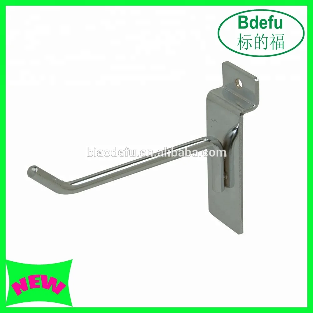 High quality Slatwall display hook Slatwall Slat grid Panel Display Metal Hook Peg Hanger Chrome