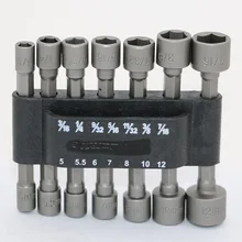 14pc Power Nut Driver Set Black Case Dual Metric & Standard Sae 1/4″ Shank Screwdrivers Nutdrivers Nut Driver Socket Bits Drill