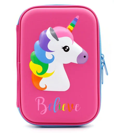 
Big Capacity Unicorn Pencil Case with Zipper for School Kids 