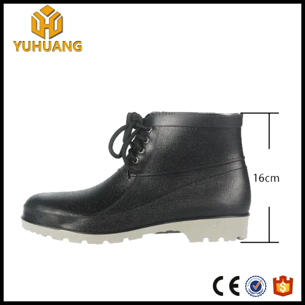 Unisex Ankle Rain boots ,PU outsole steel toe cap boots ,pvc safety boot