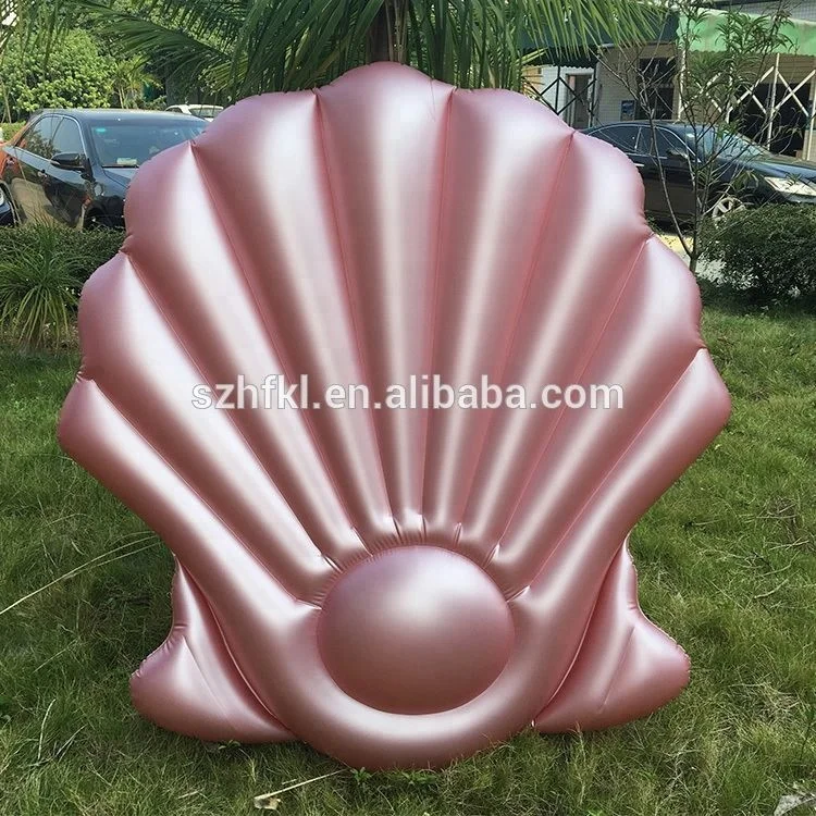 Water Amusement Park rose gold Clam shell giant inflatable pool float