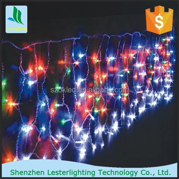 Connectable led color changing curtain string light icicle wall stage/led Christmas light for Wedding home garden party