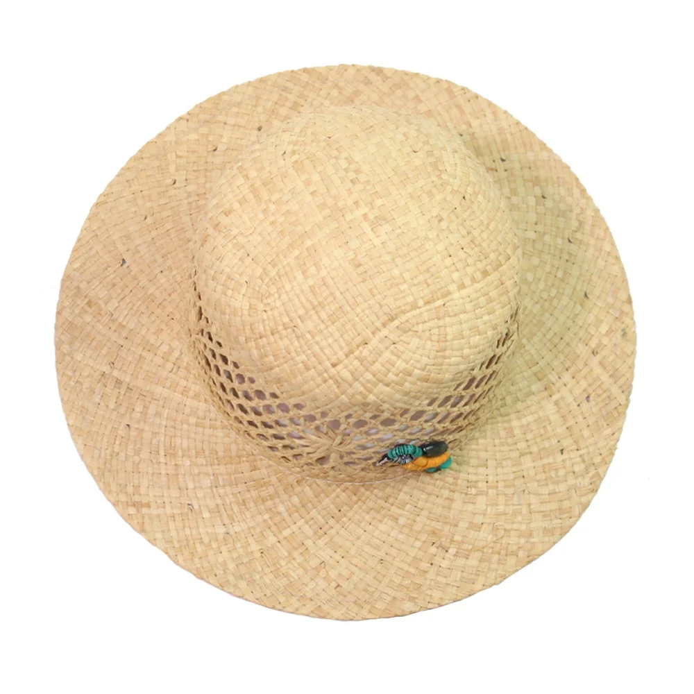 
Ladies Woven Straw hat Fashion Retro Lafia Panama Hat Visor Raffia sun Hat 
