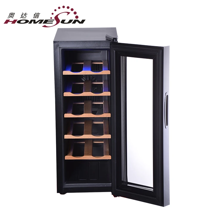 BCW-35 12 Bottles Thermoelectric Wooden Shelves Mini Electronic Wine Cellar