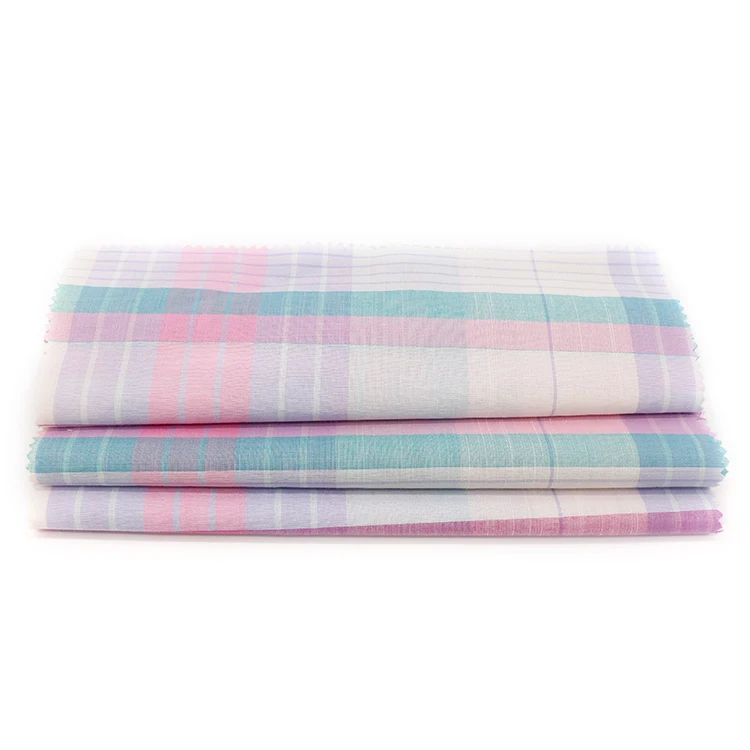 Cheap price check design 100% cotton yarn dyed shirting fabric