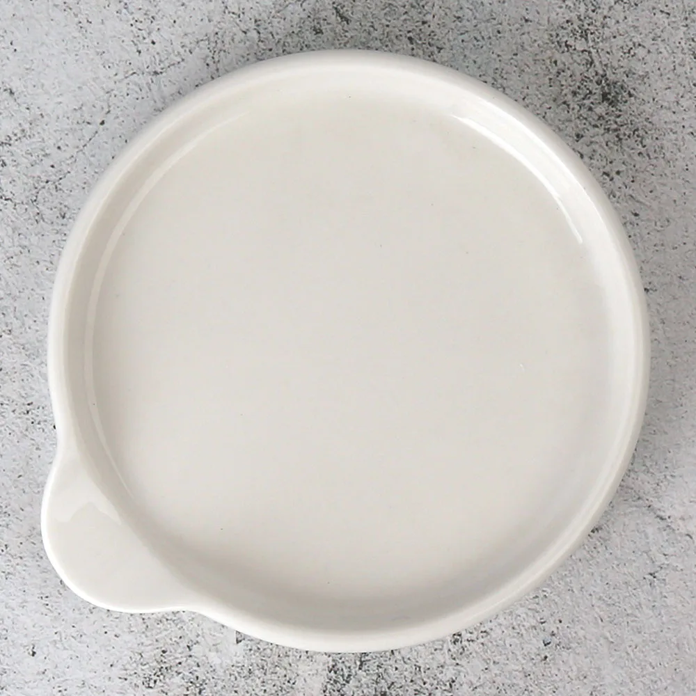 5 inch White Ceramic Porcelain Coffee Tea Bag Rest Holder Dishes Plates