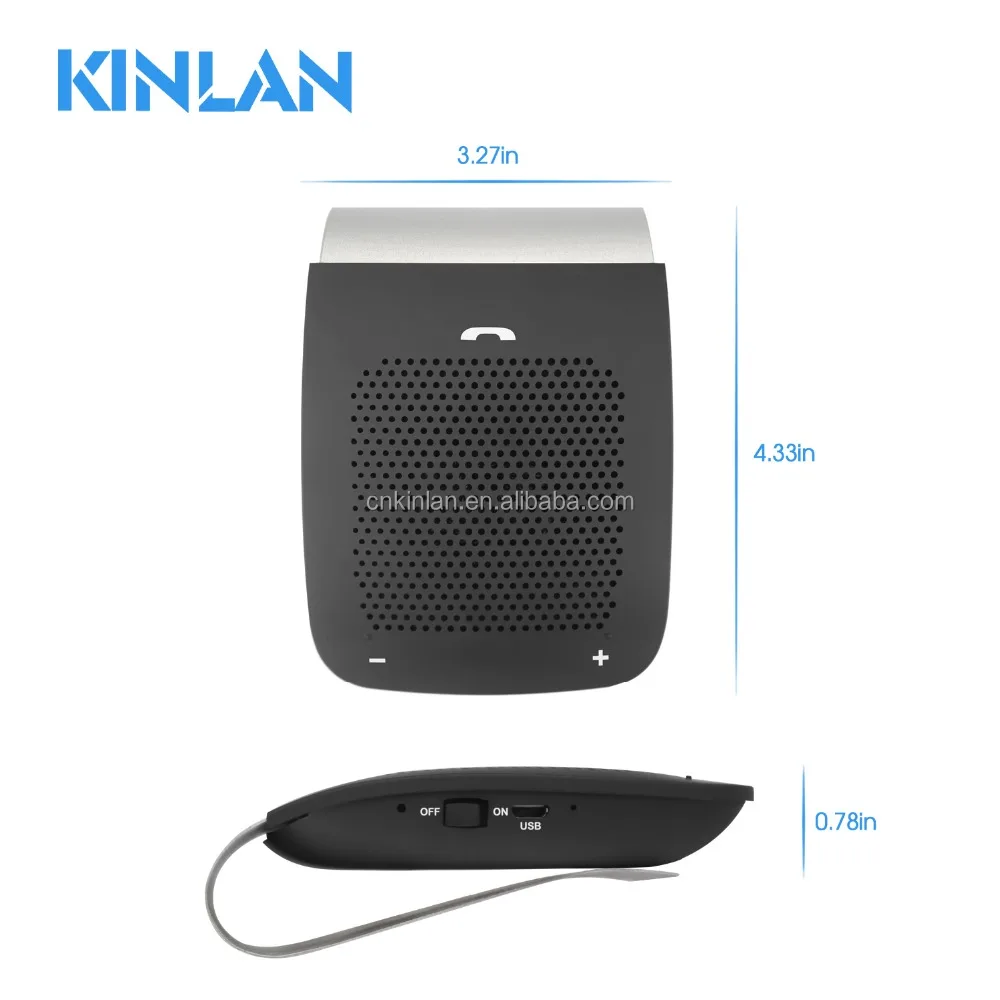 MultiPoint Wireless bluet In-car hands free car kit Microphone car visor portable speaker with metal clip