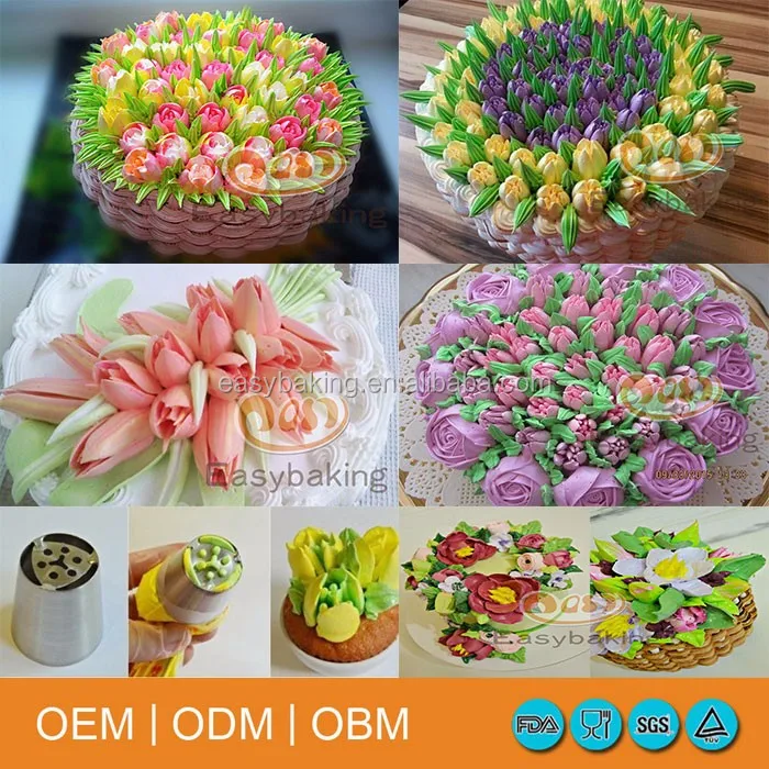 Different Type Cake Decoration Tulip Icing Piping Russian Nozzles