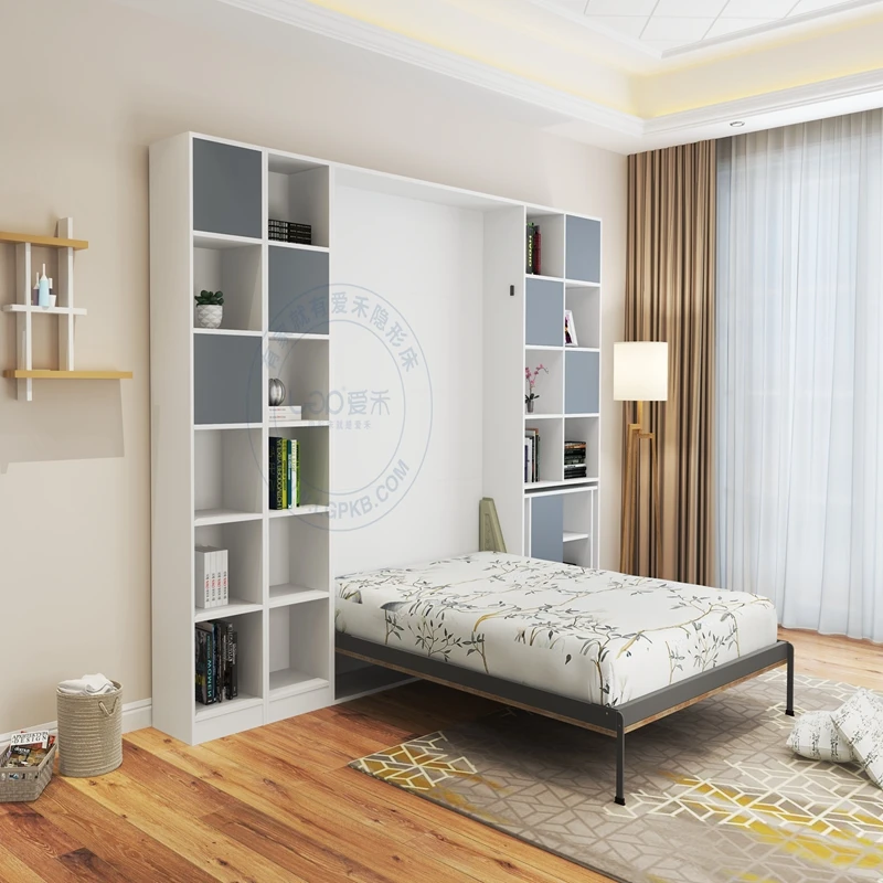 
Wholesale price soft land vertical mechanical murphy bed for single apartment with king size queen size space saving 