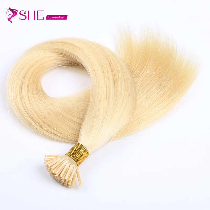 
ISHE Drop Shipping Virgin 100% Unprocessed Super Double Drawn Silky Straight Human I Tip Hair 