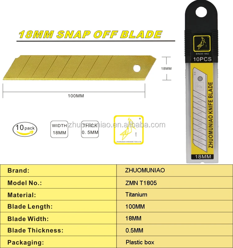 18mm Titanium Coating High Quality Snap Off Spare Blades
