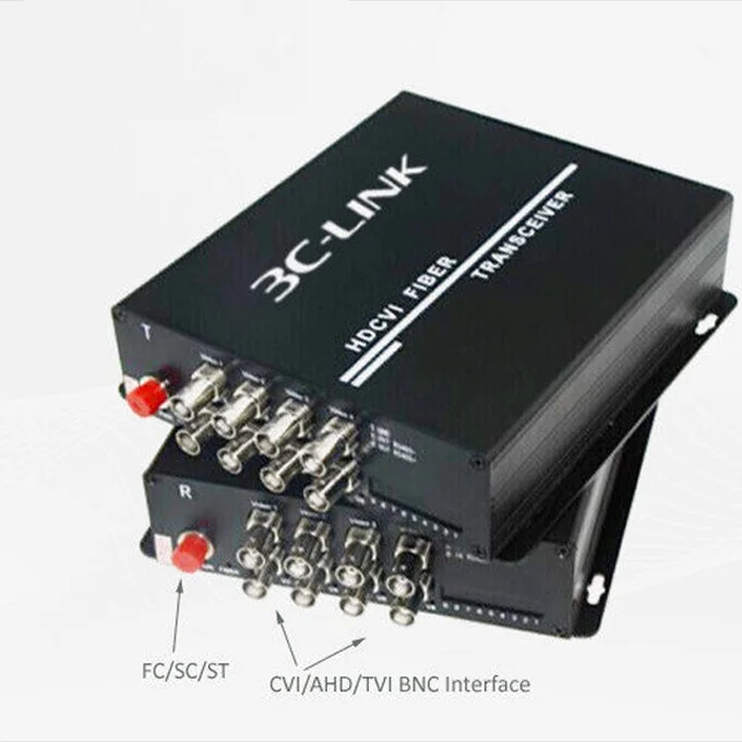 HD CVI/TVI/AHD Fiber Transmitter Receiver Support Hot Plug 720P / 1080P For City Traffic Monitoring System