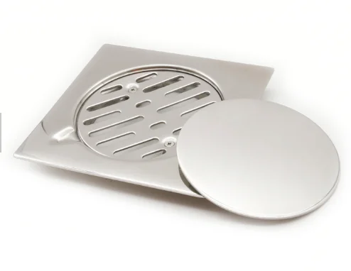China Manufacturer bathroom accessory square bathroom strainer stainless steel shower floor grate drain