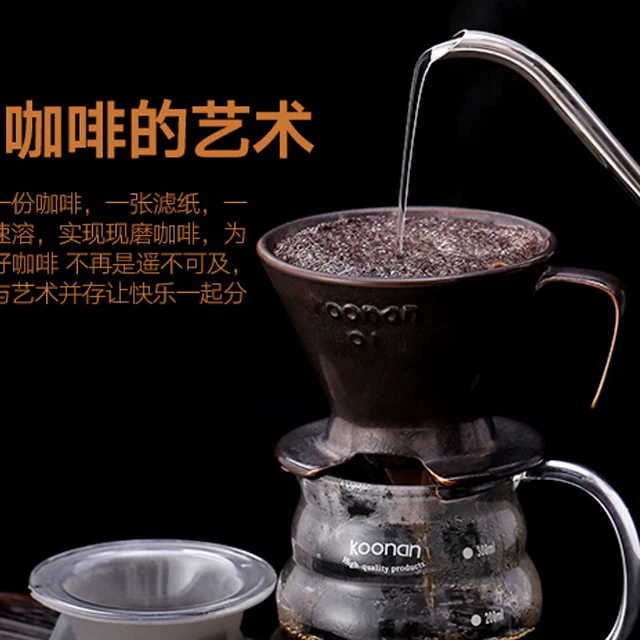 
V01Filter dripper1-2cup Koonan pour the coffee dripper reusable filter cone kiln ceramic coffee dripper 