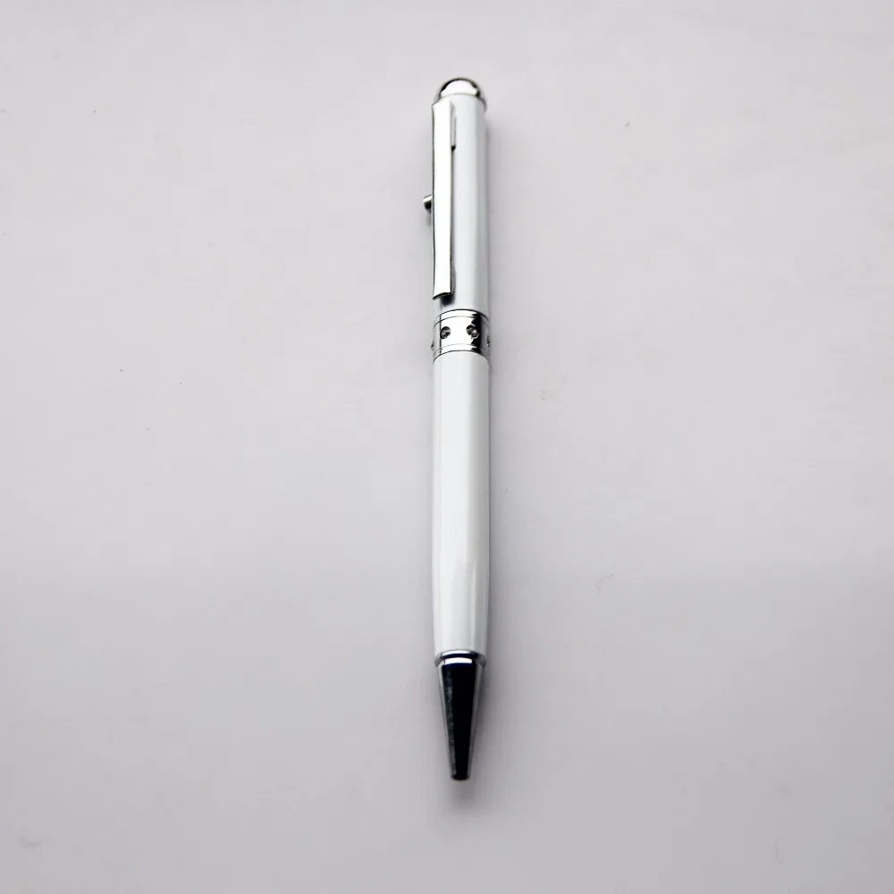 Fancy white pen Ballpoint Pen With Laser Pointer Light Pen uv led torch light