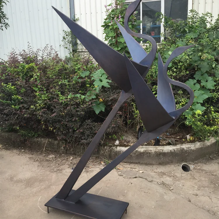 Municipality contemporary sculpture stainless steel metal art animal statue bird abstract garden sculpture for outdoor