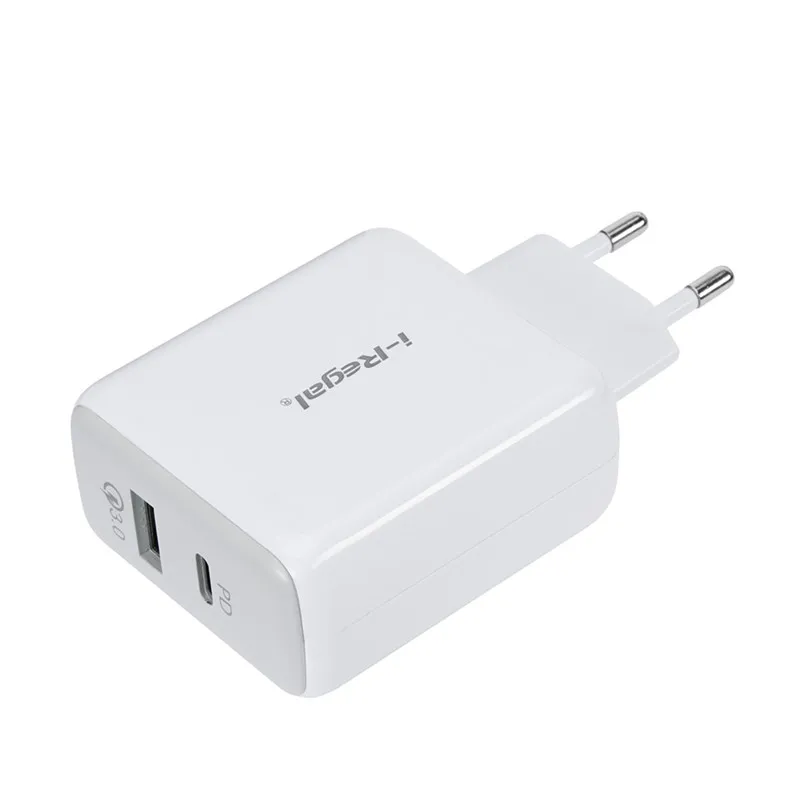 
Factory OEM 42w PD +QC 3.0 USB Quick Wall Charger 2Port Fast Mobile Phone Charger for iphone For Samsung 