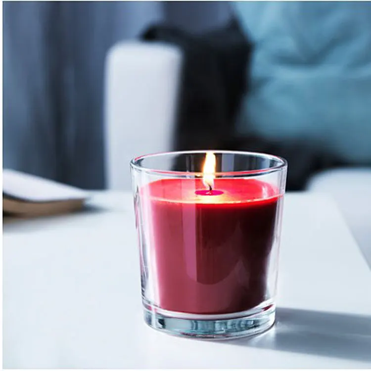 Lemon Grass Smells Family Decoration Use Clear Glass Soy Holder Candles