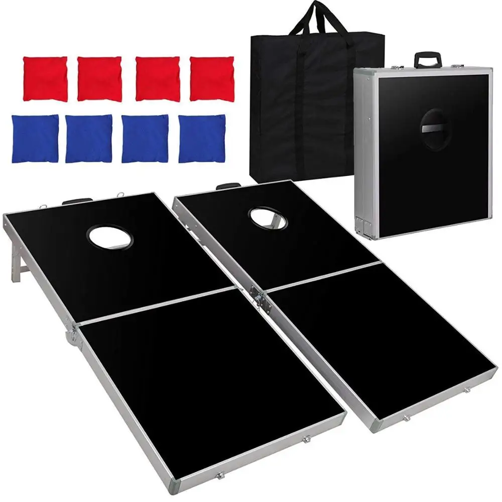 Aluminum Portable Cornhole Board Game Set Bean Bag Toss Beanbag Boards Corn Hole
