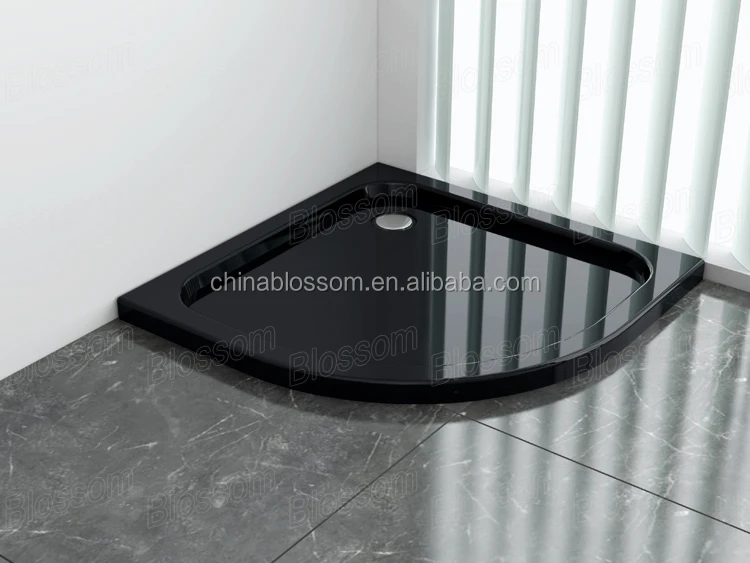 Bathroom Low Slim Quadrant Cheap Sector Portable Resin Fiberglass White ABS Clear Acrylic Shower Tray With Drain