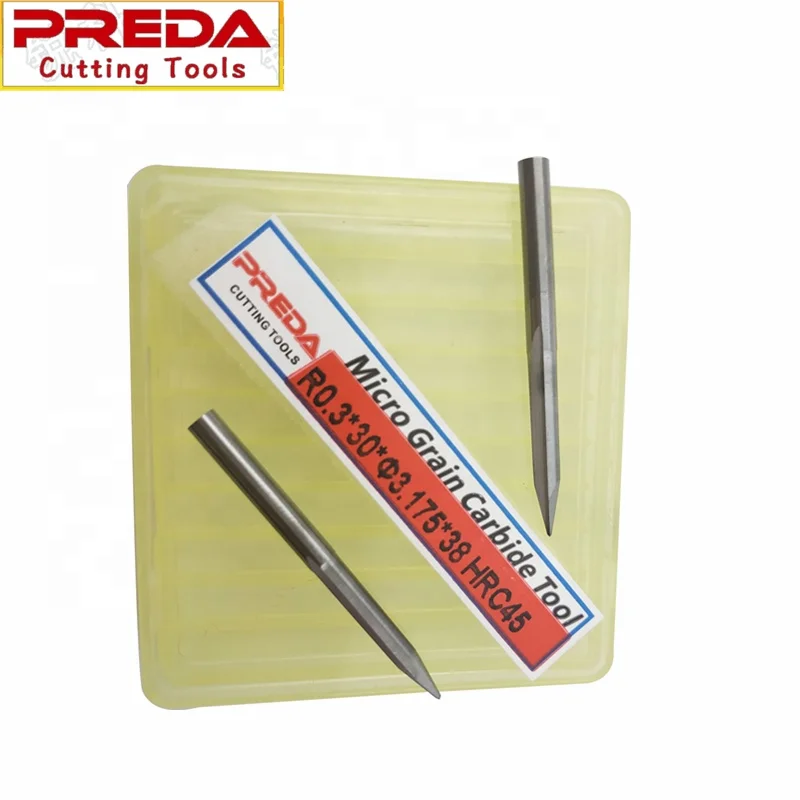 
Solid carbide 30 degree 4mm HRC55 flat bottom engraving bits with tip radius 