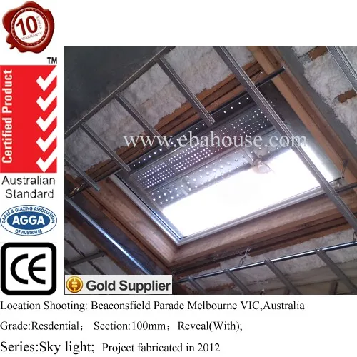 
double glazed windows AS2047 glass roof overhead window design skylight window curtains 