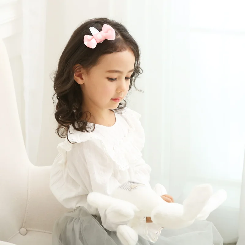 2018 New Korean Cute Baby Girl Fabric Hair Bow