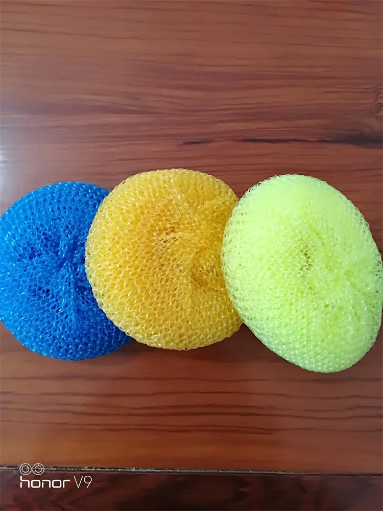 colorful kitchen cleaning sponge scrubber dish wash sponge scourer steel plastic wire cleaning balls