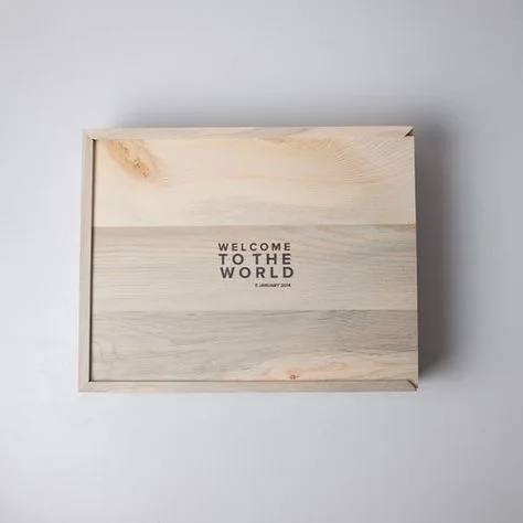 Pan new Custom logo wedding use wood memory gift usb box wooden photo album box