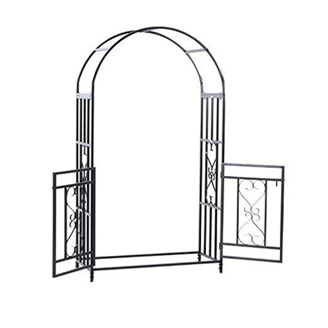 
Unique vintage economical type wrought iron metal wedding garden arch with gate for plants climbing 
