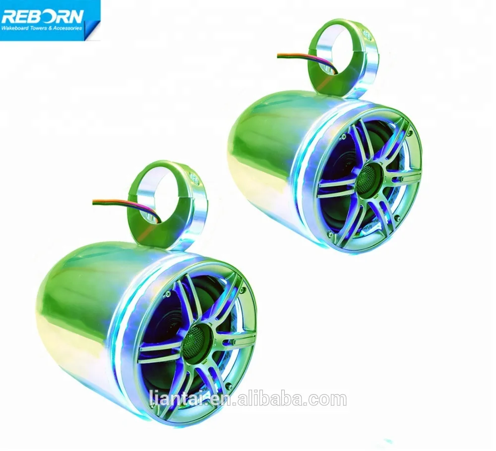 Пара водонепроницаемых динамиков Reborn с одной водяной панелью, синяя светодиодная подсветка, морской динамик