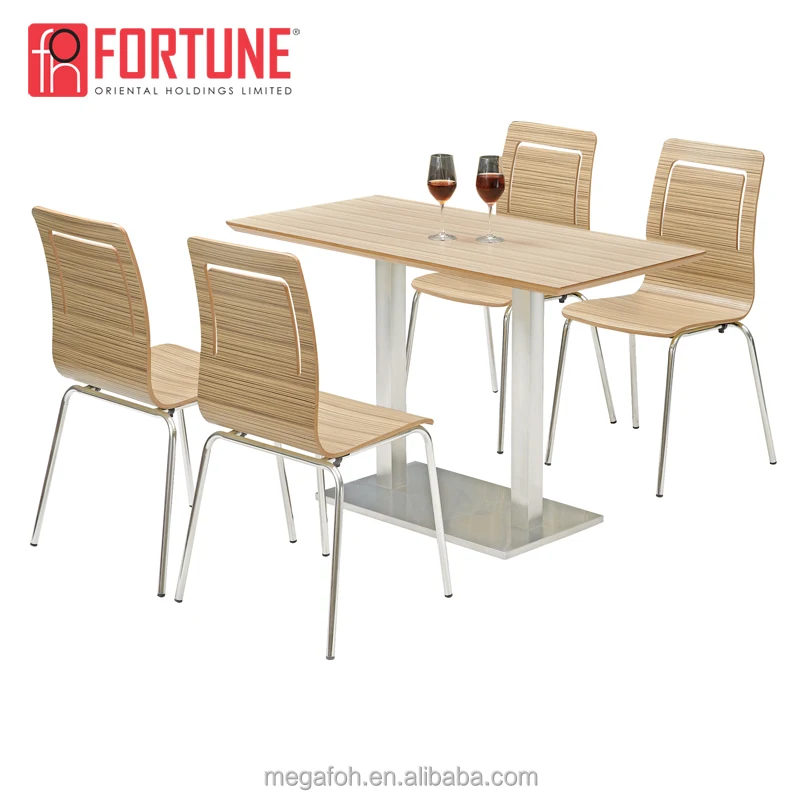 Hot Sale! America standard size wooden design furniture table and chairs for fast food restaurant